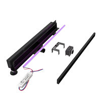 Desagüe de ducha lineal empotrable de acero inoxidable 304 para suelo, cocina, bañera, baño, desagüe rectangular de pared con luz LED