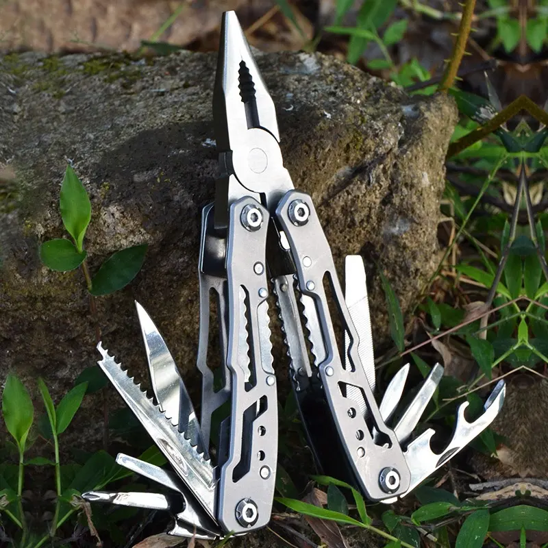 Amazon Hot selling Multi Tool Stainless Steel Pliers Wire Stripper With Knife Screwdriver Saw Folding Pliers