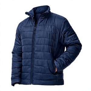 Custom Men's Coated 100% Nylon Puffer <b>Jacket</b> Winter Lightweight <b>Padded</b> <b>Waterproof</b> Front Stand Collar Zipper Casual Outdoor OEM - Product Image 1