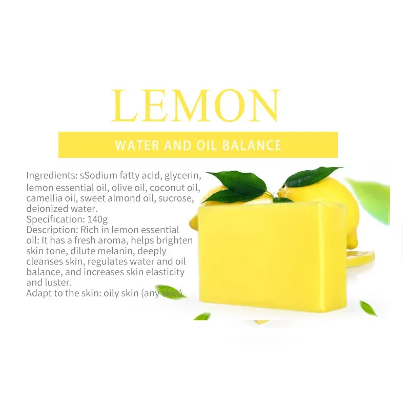Savon de barre de citron de vitamine C de blanchiment de peau végétalienne naturelle d'OEM