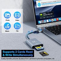 Lecteur de cartes professionnel CFexpress Type B et SD avec USB 3.2 (Gen 2) USB-C et USB-A 2-en-1, adaptateur double fente Type B SD CF Express