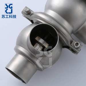 Válvula de Cierre Manual Sanitaria Personalizada de Instalación Rápida, Válvula Direccional de Tres Vías de Acero Inoxidable 304 - Product Image 2