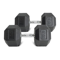 Haltères de fitness de bonne qualité, ensemble d'haltères hexagonales en caoutchouc noir personnalisées pour hommes, pour usage commercial