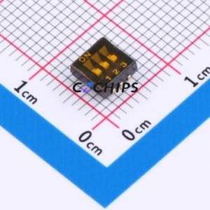 EU-03KS DIP Switch SMD-6P,5.4x5.4mm Switch Flat Toggle, Groove Type 3 1.27mm - Product Image 1