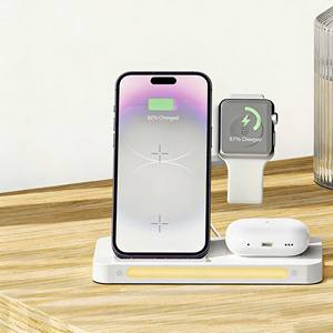 Chargeur sans fil 4-en-1 RECCI RCW-31 avec veilleuse d'ambiance pour smartphones, montres et écouteurs - Product Image 3