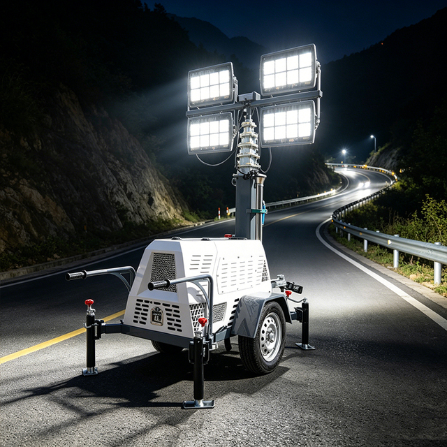 Wind Resistant Diesel Solar DC IP65 LED RGB Light Tower Portable Balloon for Events Wedding Parties