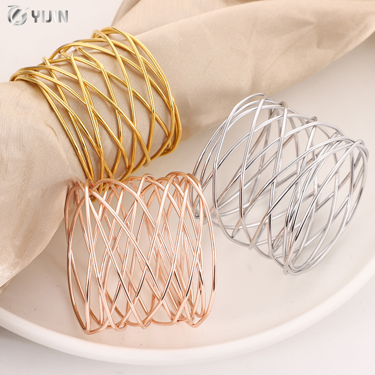 Luxury Circle Napkin Holder Round Metal Napkin Rings for Party Wedding Dinner Table Decoration