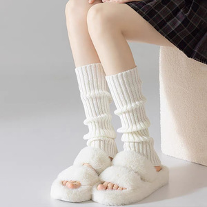 Moda düz kaburga örme kış sıcak uzun bacak ısıtıcıları kadınlar için toptan iki uzunlukları - Product Image 5