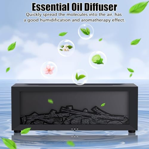 New Fireplace Aroma Diffuser with <b>Flame</b> <b>Light</b> Remote Control Ultrasonic Humidifier Plastic Material for Home Desk Use - Product Image 2