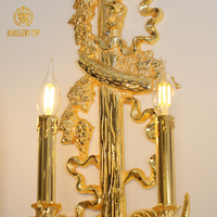 Jewellertop Applique murale décorative d'art classique européen Lumière Château Palais Applique murale de luxe en laiton antique