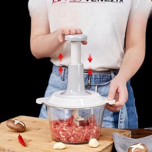 Hot Sale 1.5L <b>Meat</b> <b>Grinder</b> Household Hand Push Style Blender Cooking Machine Meshed Garlic Device Multi-Function Food Mixer - Product Image 3