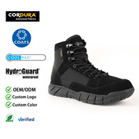 Bottes tactiques en nylon Cordura Ripstop, couleur noire discrète, bottes de combat, HydroGuard, imperméables, antidérapantes, chaussures de patrouille