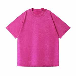 T-shirt ample rétro américain en coton 100 % lavé 230 GSM, manches courtes, style hip-hop, tricoté, grande taille, vierge - Product Image 2
