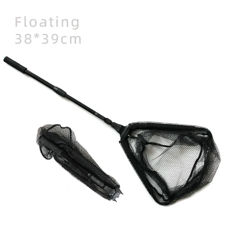 Floating 105cm Fishing Foldable Net aluminium Triangle PVC coating net Folding Fishing Landing Net