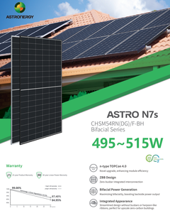 แผงโซลาร์เซลล์ Astronergy CHSM54RN(DG)/F-BH 510W แบบโมโนคริสตัลไลน์ ประสิทธิภาพสูง กระจกสองชั้น พร้อมส่งจากคลังสินค้า จัดส่งแบบ DDP ชนิด N - Product Image 2