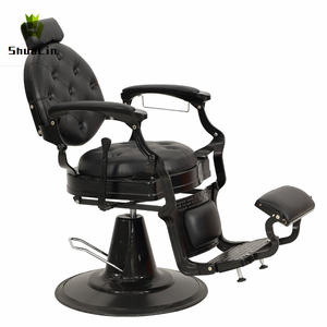 Chaise de coiffure traditionnelle robuste rouge, mobilier de salon de beauté antique, <span class=keywords><strong>cuir</strong></span> synthétique, pour salons de coiffure et stylistes - Product Image 5