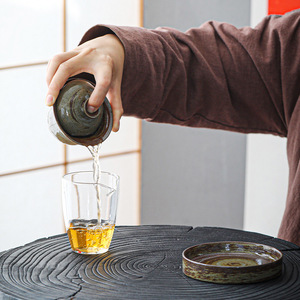 Set da Tè <span class=keywords><strong>Giapponese</strong></span> Fatto a Mano in Ceramica Grezza Gaiwan con Tre Pezzi Ciotola da Tè Tazza in Ceramica Cotta ad Alta Temperatura - Product Image 2