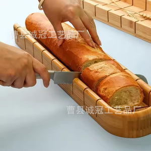 เขียงหั่นขนมปังไม้ไผ่เฉิงกวนพร้อมร่องนำทางสำหรับใช้ในครัว - Product Image 4