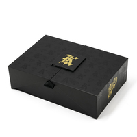 Boîtes d'emballage de chocolat personnalisées de qualité supérieure à double porte Boîte cadeau en papier noir de luxe
