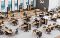 Bureau d'ordinateur pour personnel personnel, combinaison de 2, 4, 6 personnes