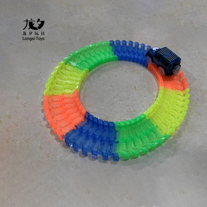 Longxi trẻ em khe cắm xe đua theo dõi bộ phát sáng theo dõi khe cắm xe phát sáng trong bóng tối sản phẩm tự làm cuộc đua Pop 56 phần - Product Image 2