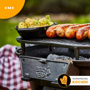 Barbecue portable d'extérieur <span class=keywords><strong>en</strong></span> <span class=keywords><strong>fonte</strong></span> pour 3 à 5 personnes, durable, écologique, avec dispositif de sécurité flamme, foyer de camping, brasero à poignée - Product Image 4