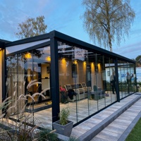 Verrière en aluminium européenne pour terrasse de villa avec mur coulissant en verre