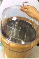 Boîte de présentation de nourriture en acrylique transparente ronde de grande taille personnalisée pour les hôtels