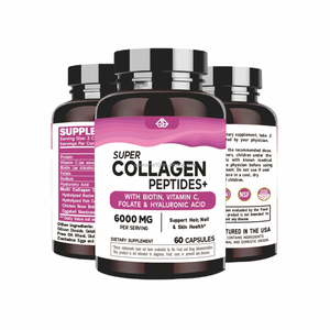 Super Colágeno Péptido con Biotina, Ácido Fólico, Ácido Hialurónico y Vitaminas para la Salud del Cabello, Piel, Uñas y Articulaciones en Adultos, Extracto Herbal, 60 Cápsulas - Product Image 1