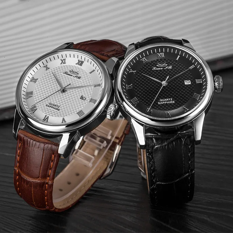 Роскошные водонепроницаемые кварцевые наручные часы с Дамасским корпусом для деловых мужчин