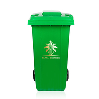 Poubelle de recyclage en plastique à grande capacité, 4 compartiments, code couleur, pour les déchets urbains