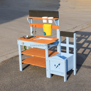 Cuisine extérieure en bois unisexe pour enfants avec robinet fonctionnel pour jouer dans la cour - Product Image 3