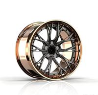 Jantes Degong forgées sur mesure en une seule pièce, finition Gunmetal Mesh avec liseré bronze pour BMW Mercedes