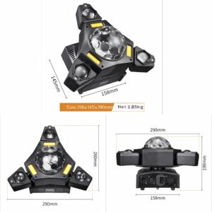 Nueva Luz Móvil de Cabeza <span class=keywords><strong>AMG</strong></span> de 30W, 3 Brazos, DMX512/Activación por Sonido, 4 en 1, Bola Mágica, Efectos de Luz Beam/Strobe/Láser, LED RGBW, 2 Años de Garantía - Product Image 5