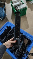Prise électrique encastrée Jiaxin, panneau noir EU, prises USB cachées, 3 prises de table