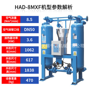 Han Yue HAD-8MXF Microheat Regenerative Adsorption Dryer 380V 11kW Box Type Industrial <b>Dehumidifier</b> - Product Image 4