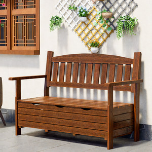 Banc en bois massif anticorrosion au design artistique pour l'extérieur, la cour, le balcon et l'intérieur - Product Image 4