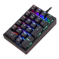 Clavier numérique mécanique miniature MOTOSPEED K24, USB filaire, 21 touches, rétroéclairage RVB, programmable, interrupteurs OUTEMU, clavier pour PC