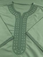 Thobe de style marocain haut de gamme personnalisé avec broderie en corde, poche latérale, manches courtes, Bisht, vêtements turcs, Kaftan, Abaya XXL pour hommes musulmans