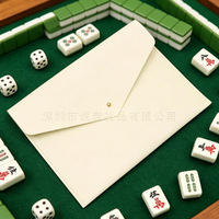 Tas Tangan Hadiah Kekasih Kartu Mahjong Dompet Amplop Kulit PU Tempat Kartu Permainan Aksesori MAHJ untuk Pesta Permainan Meja