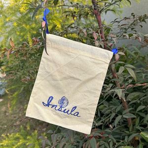 Promotional Custom Organic Cotton GOTS Certified Eco-friendly <b>Drawstring</b> <b>Pouch</b> with Customizable Size for Craft and Stickers - Product Image 5
