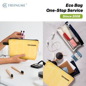 Custom Eco Waterproof Cosmetic Zipper Bags Logo Printed Polyester Toiletry <strong>Pouch</strong> with Zipper Promotion Gift - Product Image 4