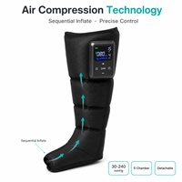 Appareil de massage des jambes à 5 chambres, pression d'air 30-240 mmHg, bottes de récupération sportive, unité principale détachable, rechargeable, pour usage domestique