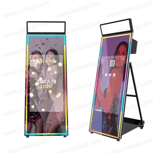 Microsoft Magic Photo Mirror Booth con custodia da combattimento forniture per feste di compleanno macchina per chioschi con cabina fotografica LCD da 43 pollici