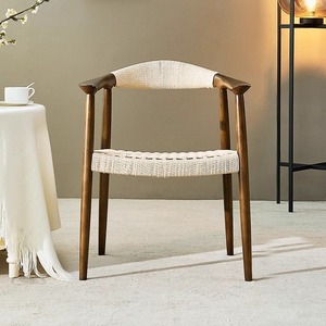 Sedia da Pranzo Kennedy in Legno Massello Naturale con Intreccio in Corda, per Sala da Pranzo, Soggiorno, Caffetteria, Area Ristorante Resort - Product Image 4