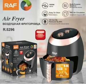 Freidora de Aire RAF con Control Táctil Completo, Sin Aceite, de Acero Inoxidable, 9L, Inteligente, para el Hogar, con Ventana Visual, RAF 8L, Acero Inoxidable - Product Image 3