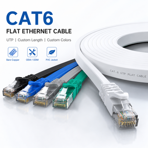 Custom Cat6 RJ45 Flat Network Cable 32AWG UTP Bare Copper Ethernet Patch Cord for <b>Router</b> PC Switch OEM ODM - Product Image 1
