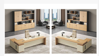 Ensemble de bureau et chaise en bois de style exécutif, design minimaliste moderne pour bureau à domicile et appartement, bureau de PDG
