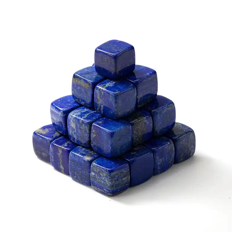 Doğal el yapımı cilalı yarı değerli taşlar zar buz küpü lapis lazuli taş seti viski taşı soğutma şarap için su