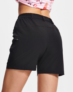 High-Waist <strong>Ladies</strong> Casual <strong>Cargo</strong> <strong>Shorts</strong> Quick Dry Breathable Canvas Overalls with Elastic Waist and Pocket for Fitness - Product Image 2
